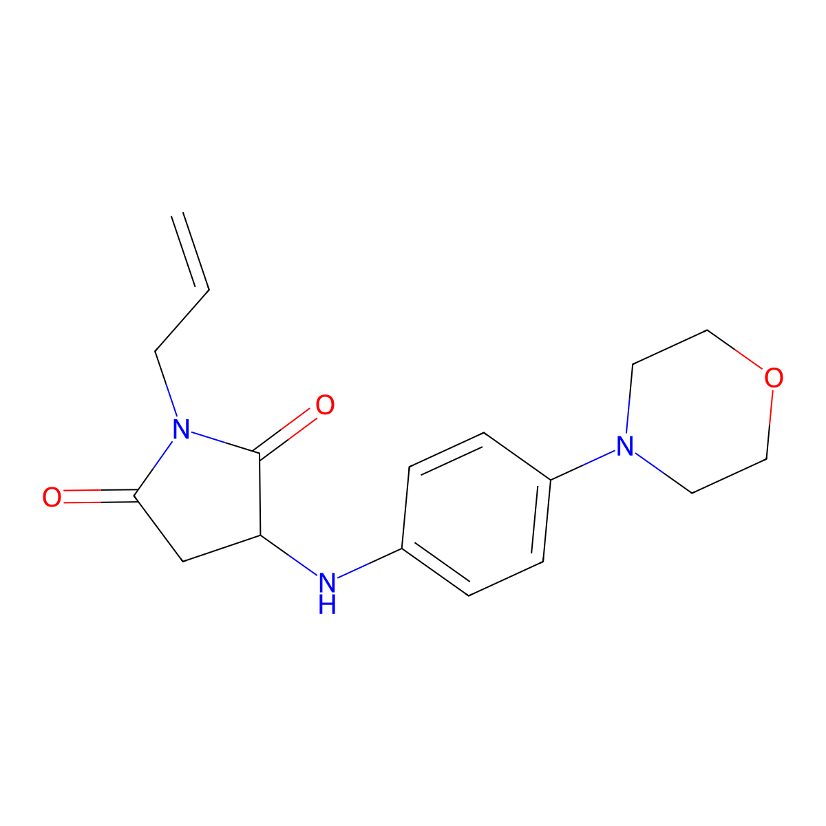 1-Allyl-3-((4-morpholinophenyl)amino)pyrrolidine-2,5-dione molecular structure, CAS 1008091-53-9