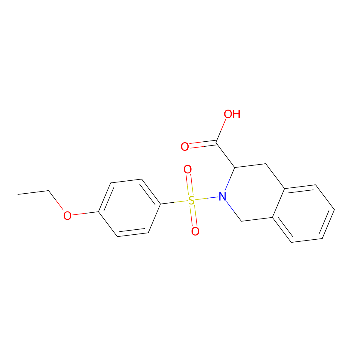 2-(4-Ethoxybenzenesulfonyl)-1,2,3,4-tetrahydroisoquinoline-3-carboxylic acid molecular structure, CAS 1008091-79-9