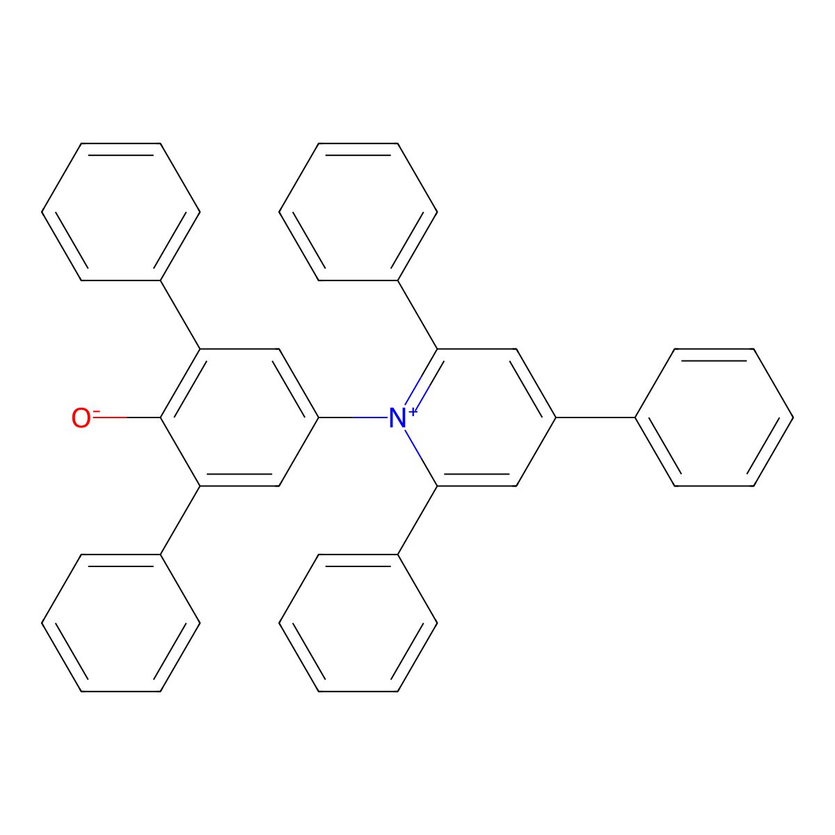 2,6-Diphenyl-4-(2,4,6-triphenyl-1-pyridinium)phenolate molecular structure, CAS 10081-39-7