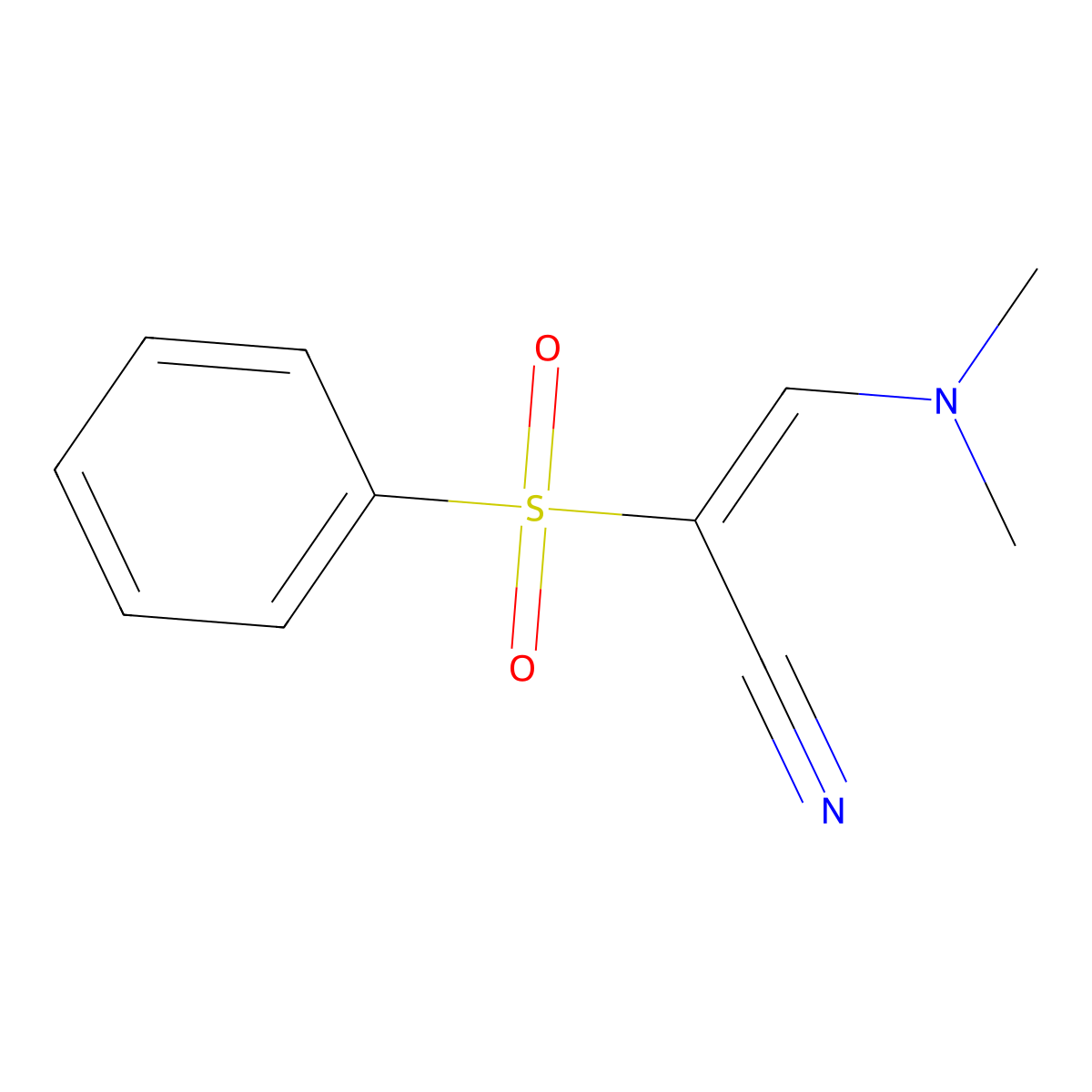 (2E)-3-(Dimethylamino)-2-(phenylsulfonyl)acrylonitrile molecular structure, CAS 1008108-50-6