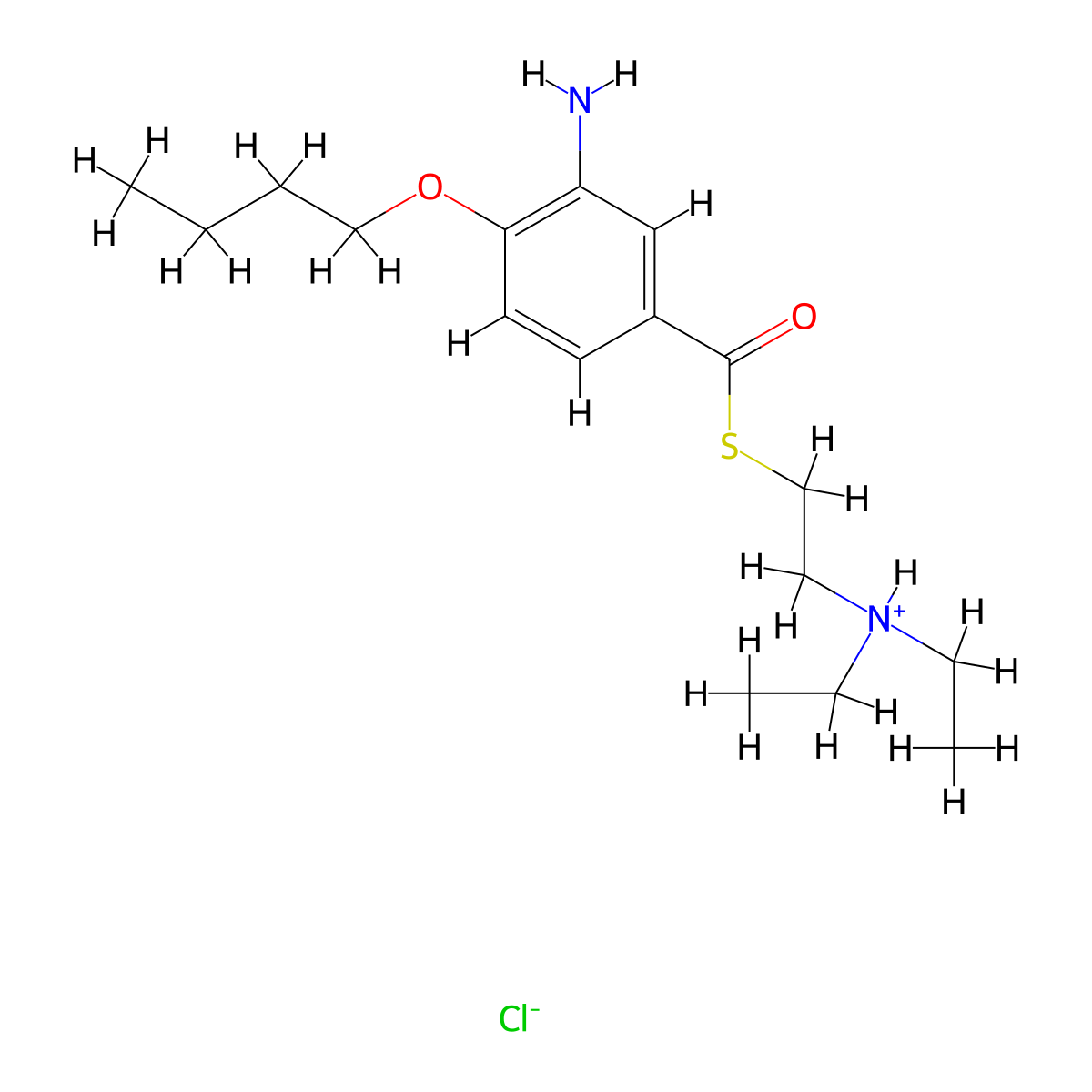 Benzoic acid, 3-amino-4-butoxythio-, S-(2-(diethylamino)ethyl) ester, monohydrochloride molecular structure, CAS 100811-79-8