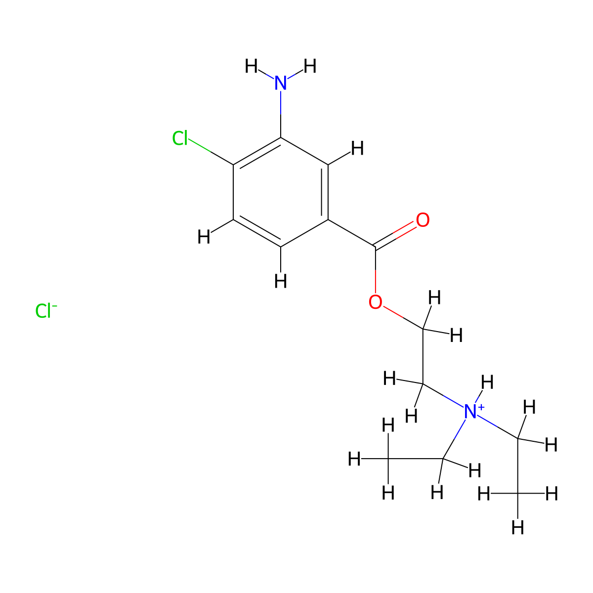 2-(Diethylamino)ethyl 3-amino-4-chlorobenzoate--hydrogen chloride (1/1) molecular structure, CAS 100811-81-2