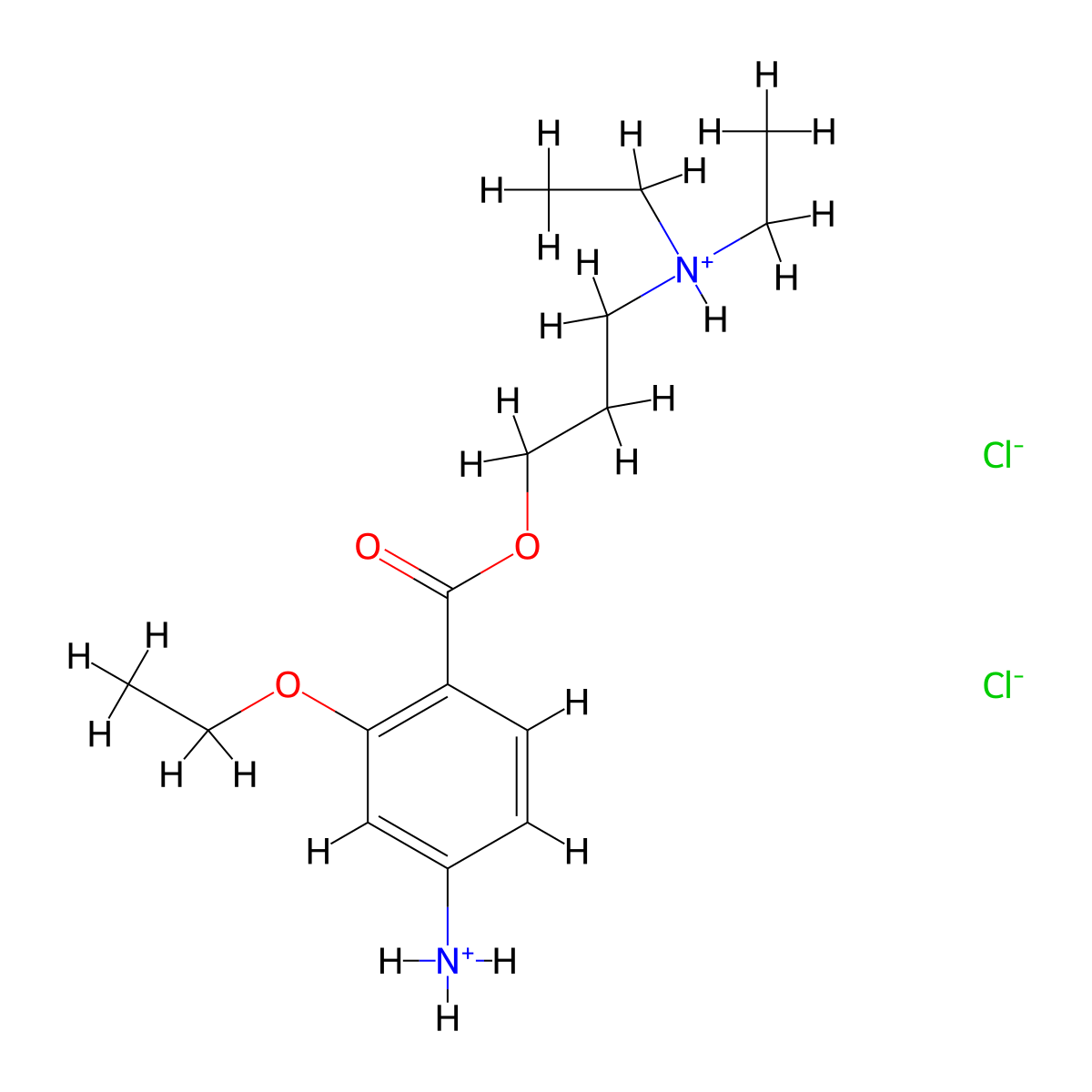 3-(Diethylamino)propyl 4-amino-2-ethoxybenzoate--hydrogen chloride (1/2) molecular structure, CAS 100811-87-8