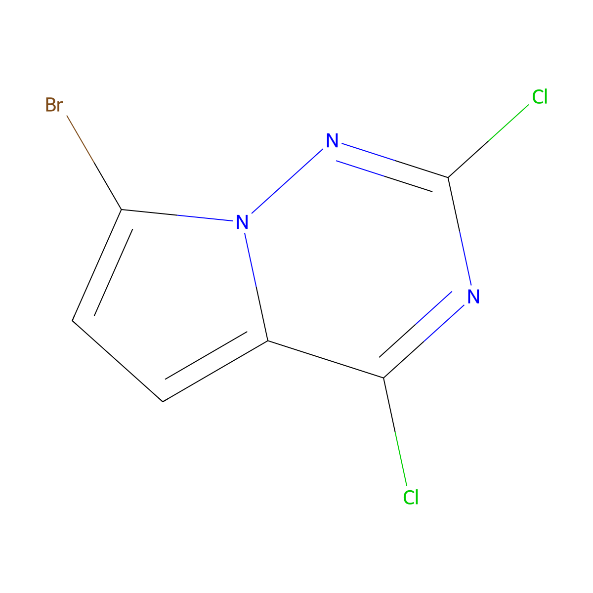 7-Bromo-2,4-dichloropyrrolo[2,1-F][1,2,4]triazine molecular structure, CAS 1008112-03-5