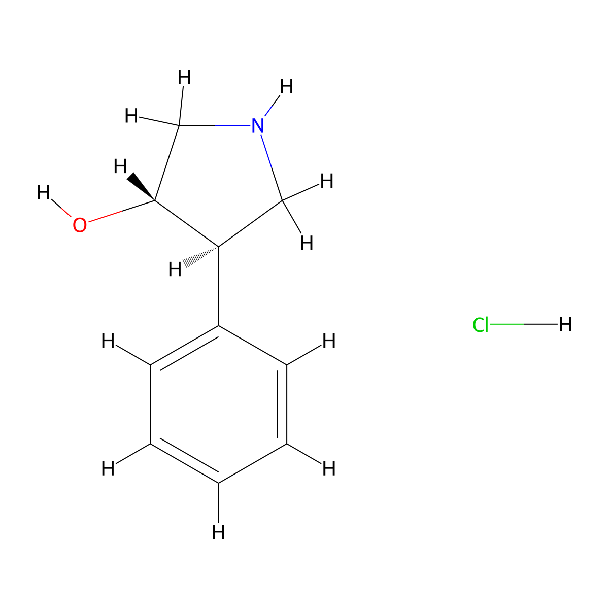 rac-(3R,4S)-4-phenylpyrrolidin-3-ol hydrochloride molecular structure, CAS 1008112-09-1