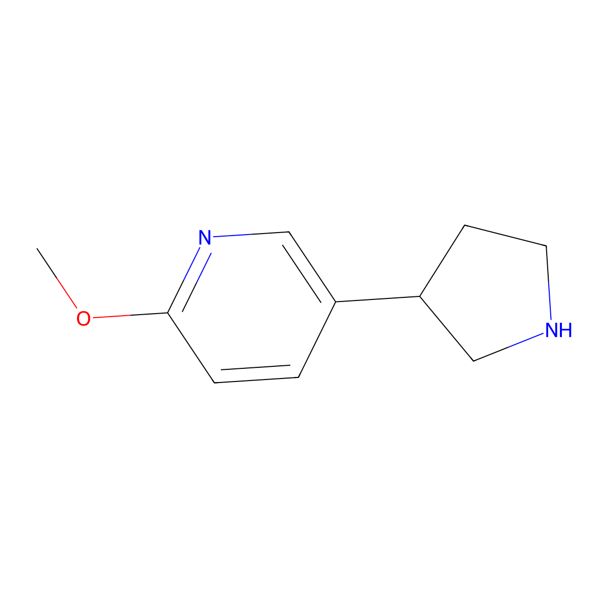 2-Methoxy-5-(pyrrolidin-3-YL)pyridine molecular structure, CAS 1008112-12-6