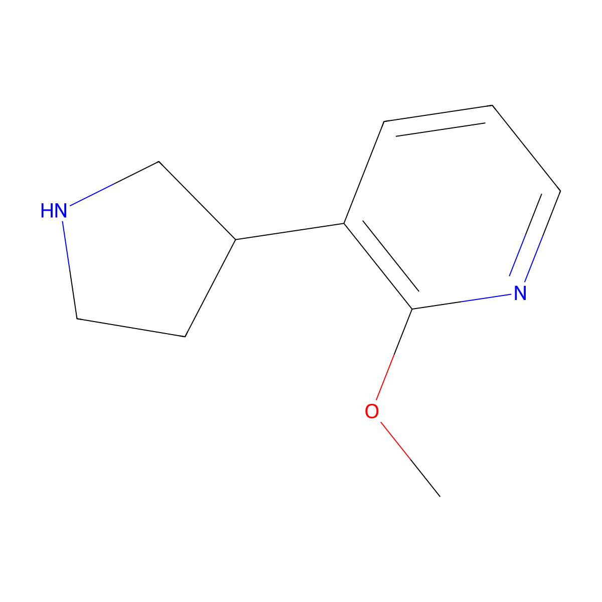 2-Methoxy-3-(pyrrolidin-3-yl)pyridine molecular structure, CAS 1008112-13-7