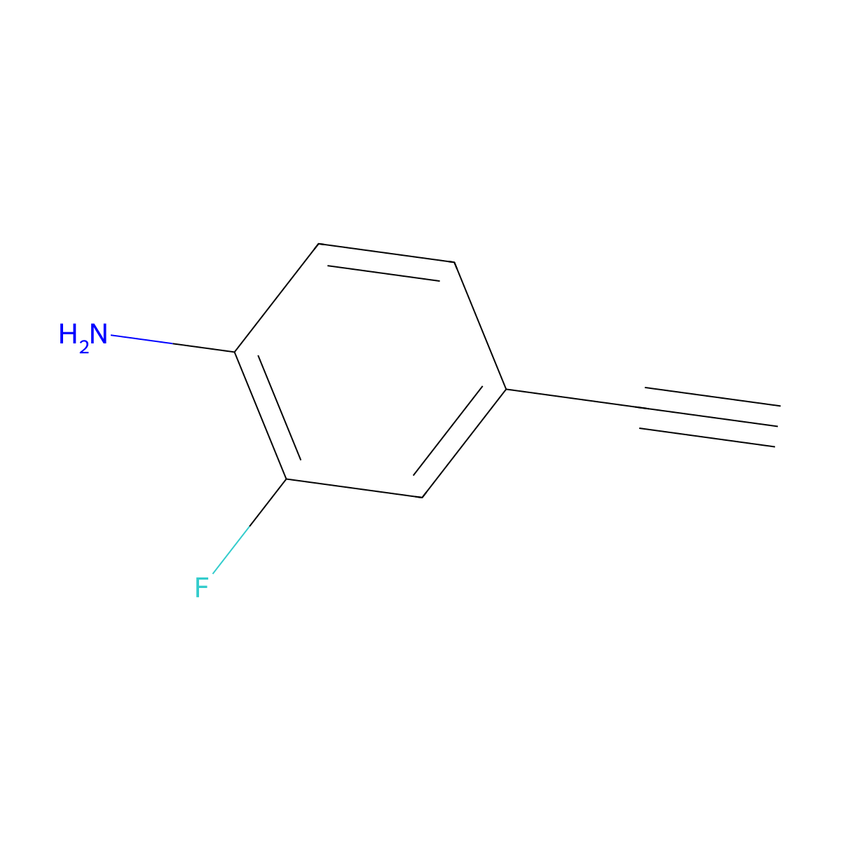 4-Ethynyl-2-fluoroaniline molecular structure, CAS 1008112-39-7