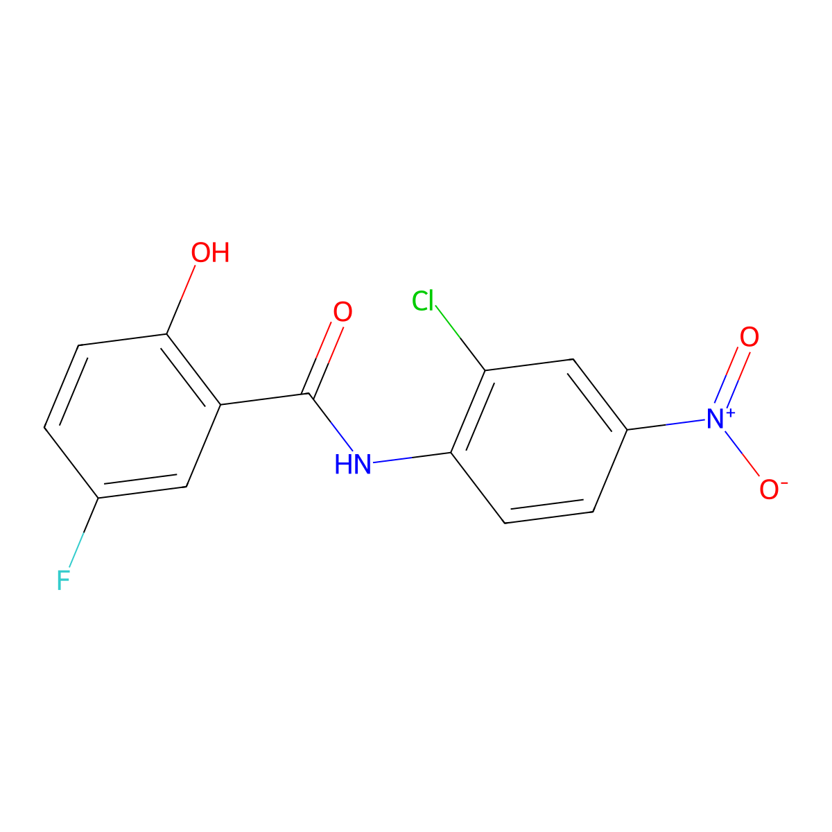 N-(2-chloro-4-nitrophenyl)-5-fluoro-2-hydroxybenzamide molecular structure, CAS 1008121-12-7