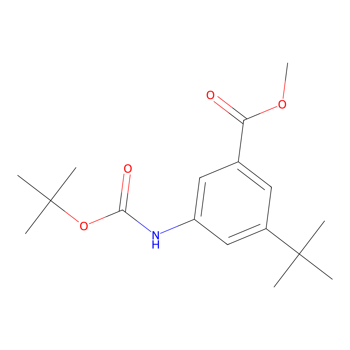 Methyl 3-((tert-butoxycarbonyl)amino)-5-(tert-butyl)benzoate molecular structure, CAS 1008139-17-0