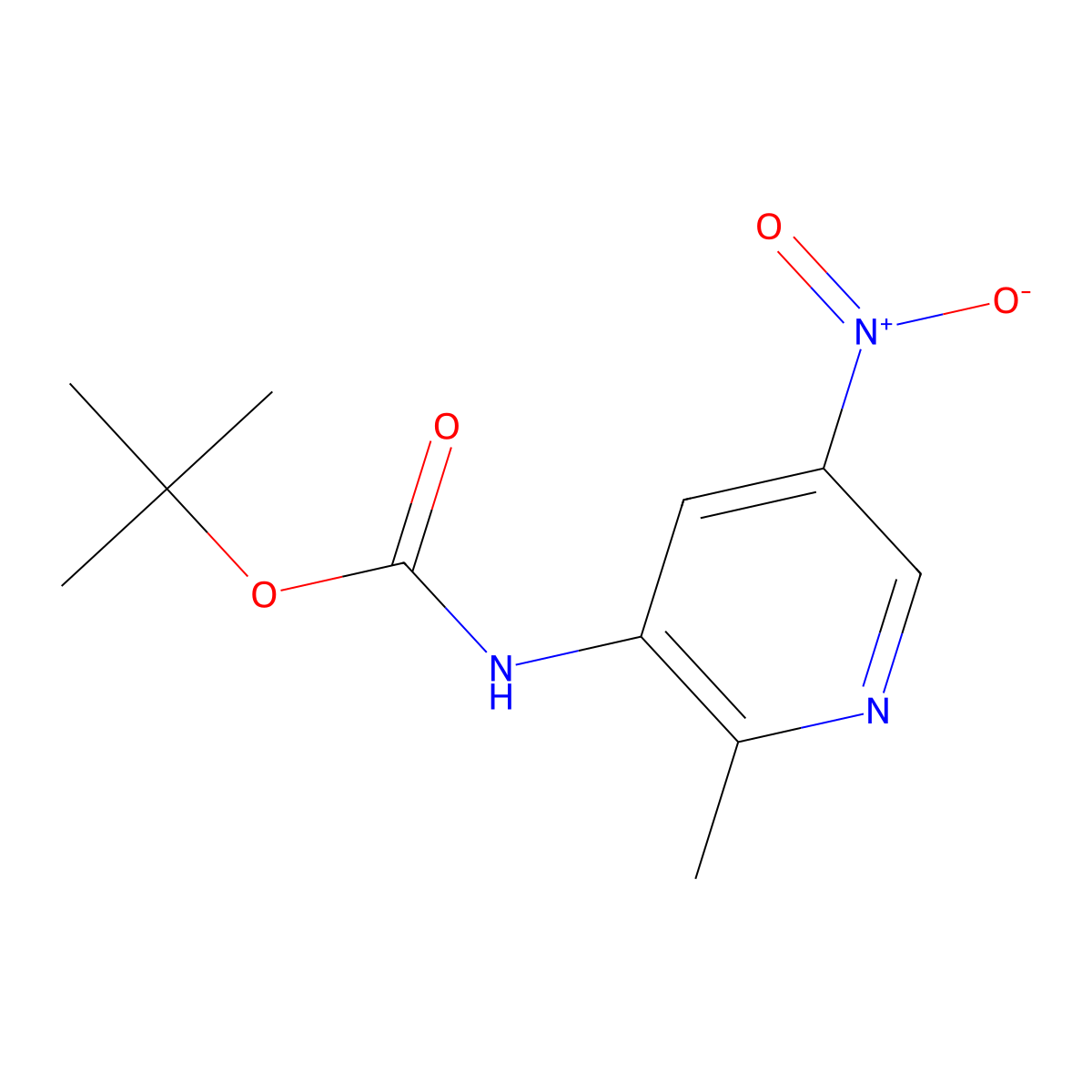 tert-Butyl (2-methyl-5-nitropyridin-3-yl)carbamate molecular structure, CAS 1008139-18-1