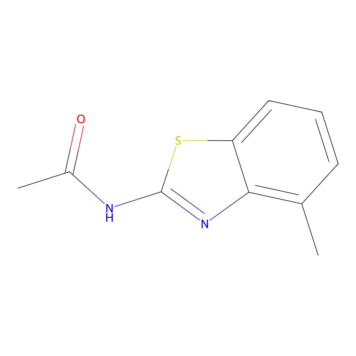 N-(4-methyl-1,3-benzothiazol-2-yl)acetamide molecular structure, CAS 100817-89-8