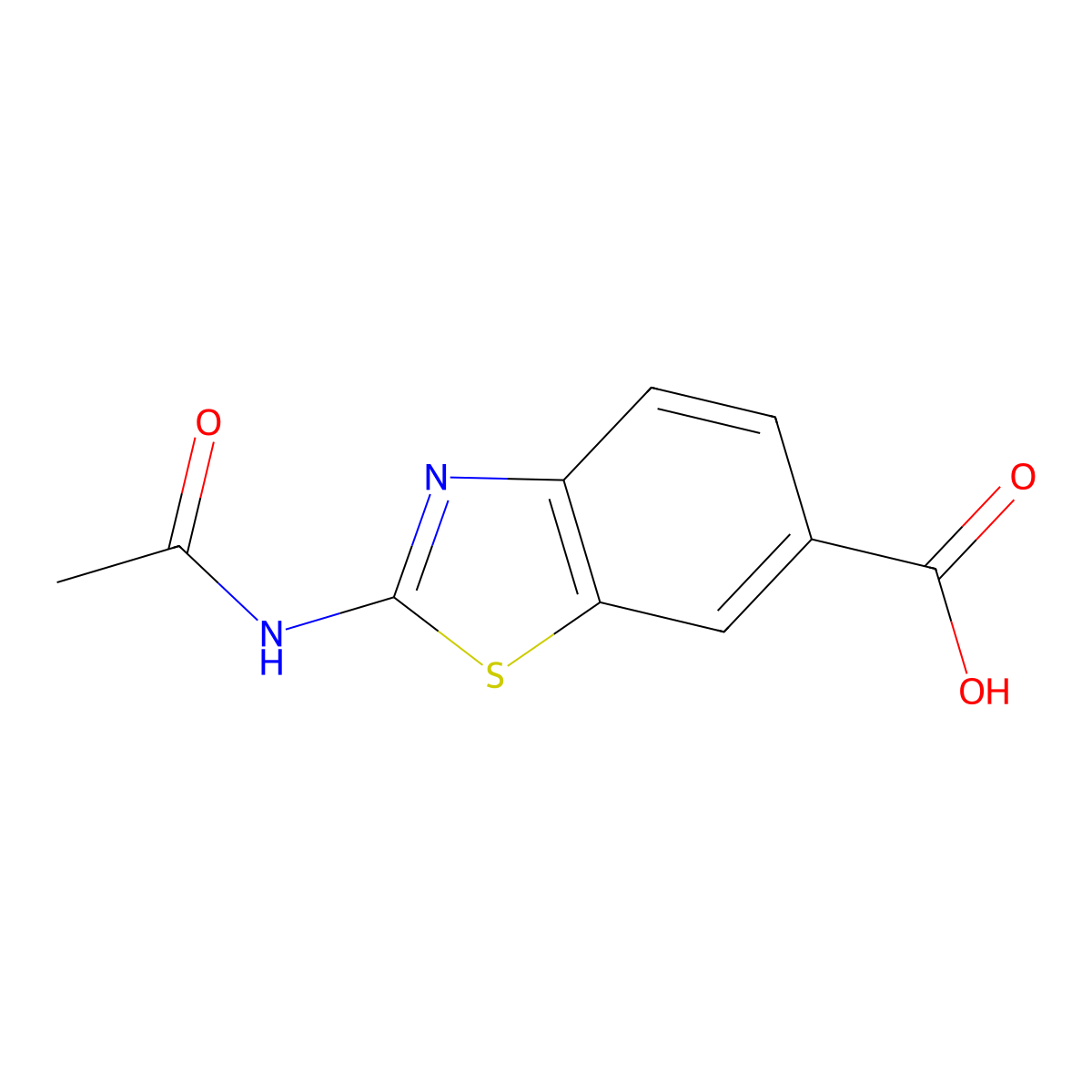 2-Acetylamino-benzothiazole-6-carboxylic acid molecular structure, CAS 100817-94-5