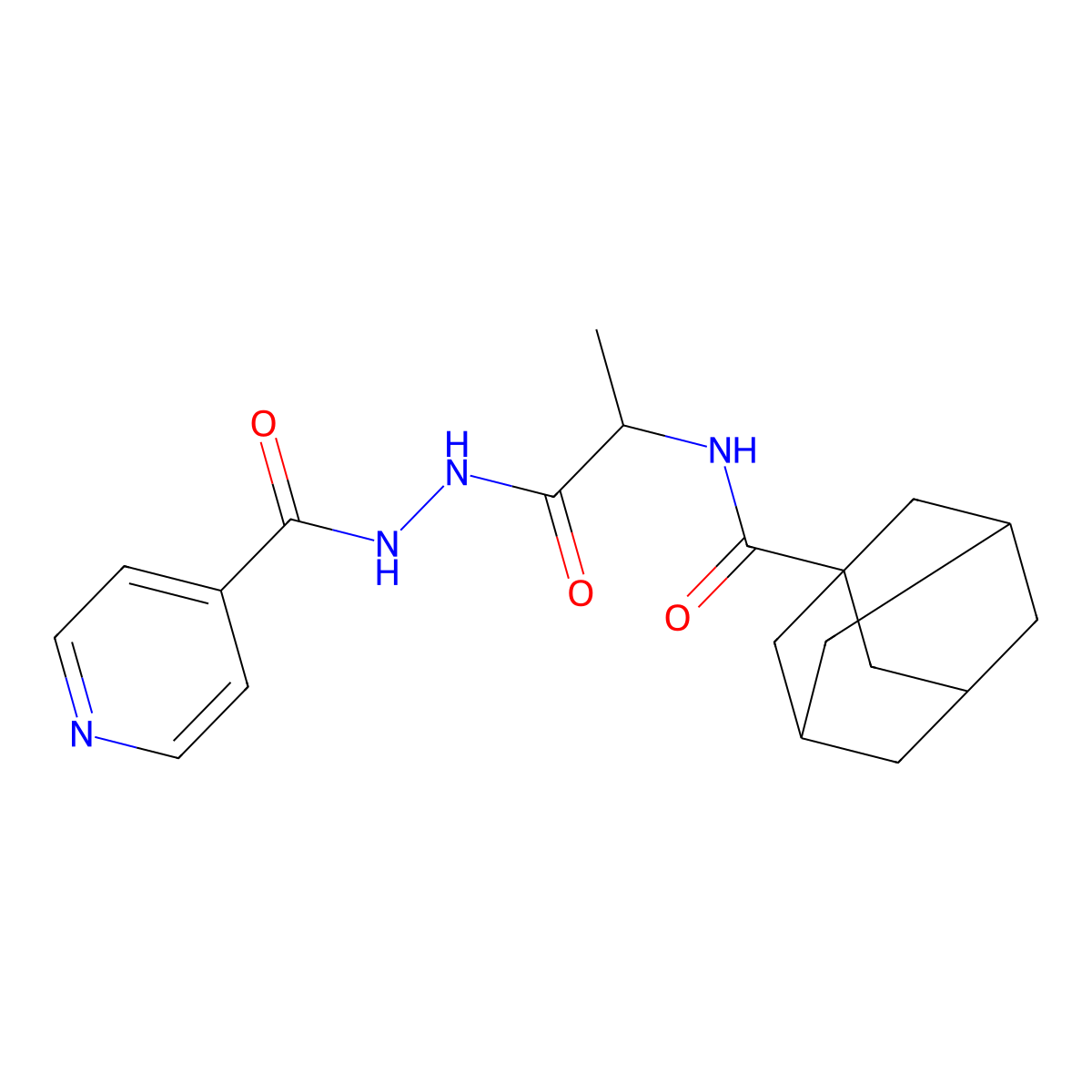 2-(adamantanylcarbonylamino)-N-(4-pyridylcarbonylamino)propanamide molecular structure, CAS 1008184-56-2