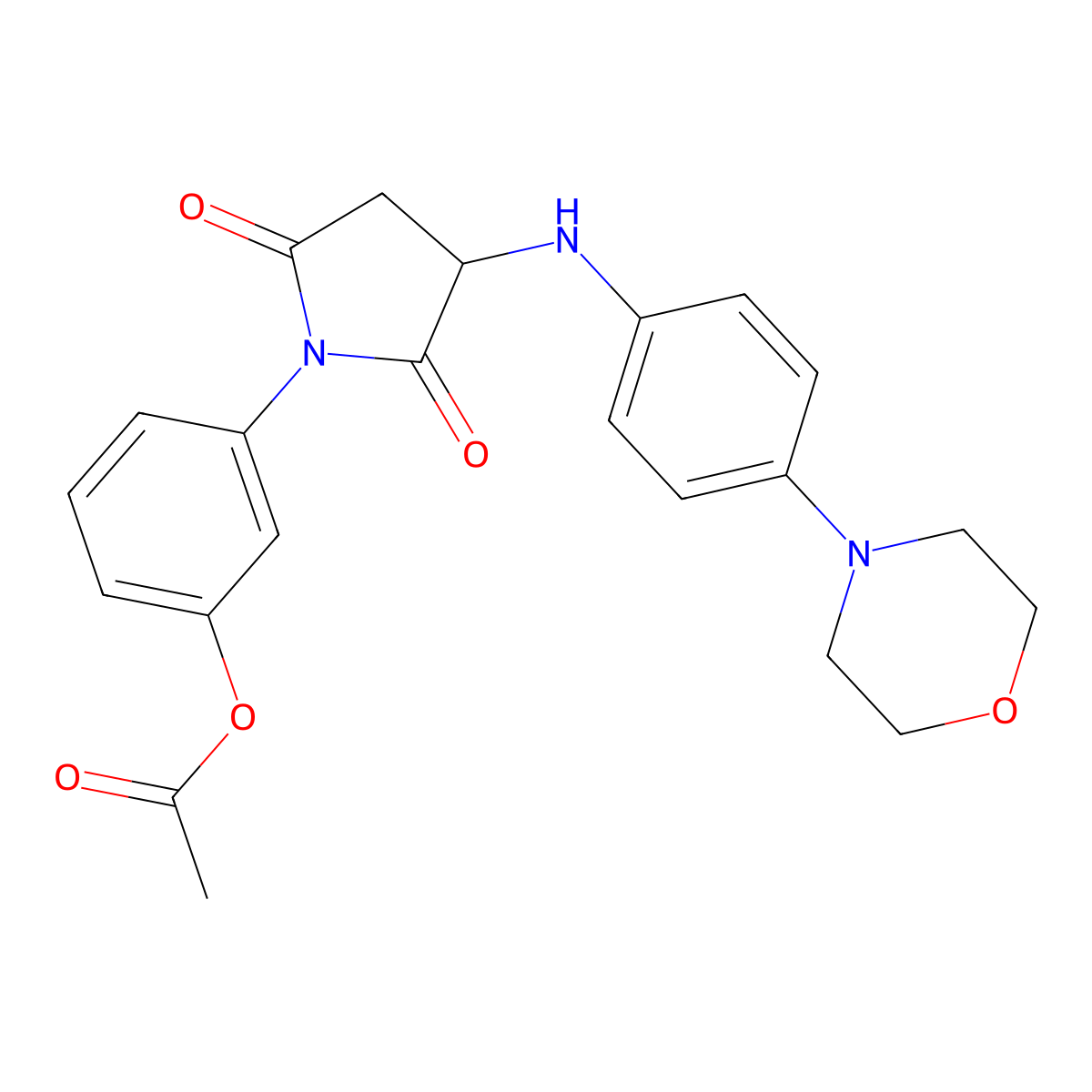 3-(3-((4-Morpholinophenyl)amino)-2,5-dioxopyrrolidin-1-yl)phenyl acetate molecular structure, CAS 1008185-55-4