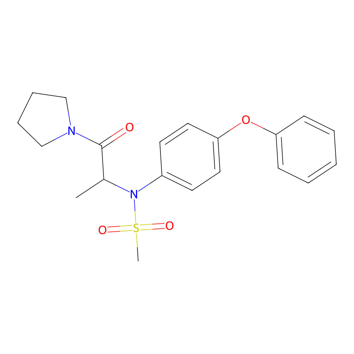 N-(1-oxo-1-pyrrolidin-1-ylpropan-2-yl)-N-(4-phenoxyphenyl)methanesulfonamide molecular structure, CAS 1008185-56-5