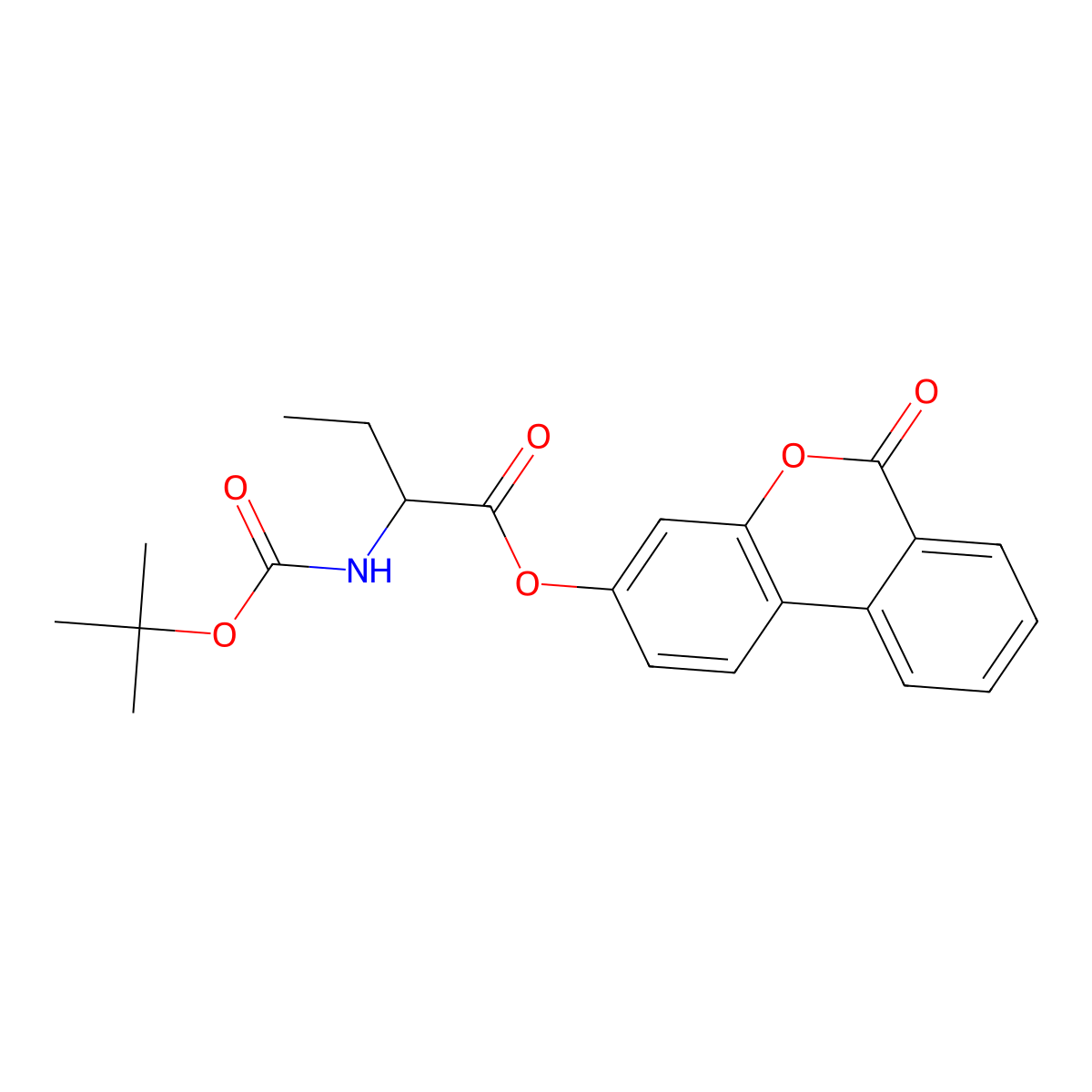 6-oxo-6H-benzo[c]chromen-3-yl 2-[(tert-butoxycarbonyl)amino]butanoate molecular structure, CAS 1008185-72-5