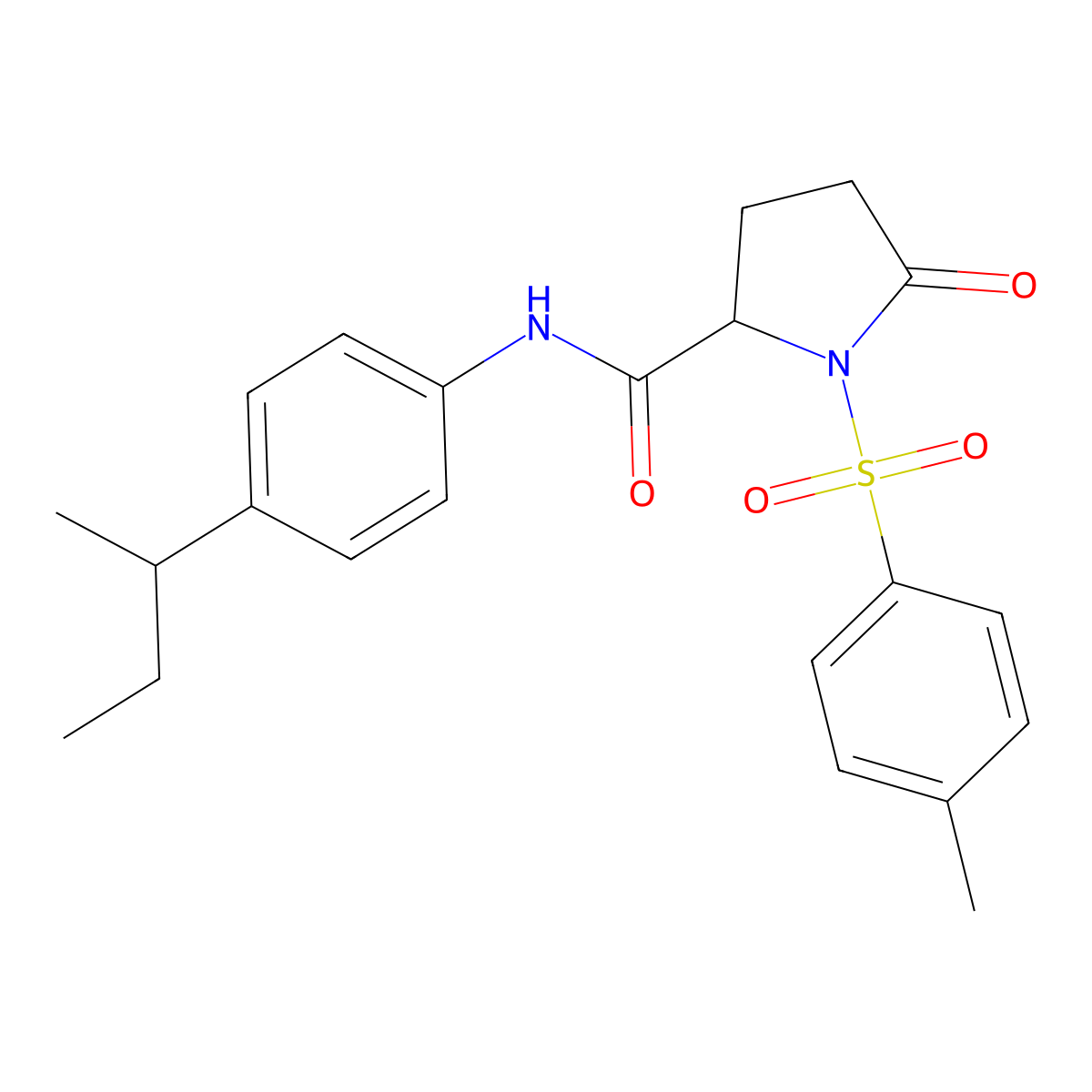 N-(4-butan-2-ylphenyl)-1-(4-methylphenyl)sulfonyl-5-oxopyrrolidine-2-carboxamide molecular structure, CAS 1008185-74-7