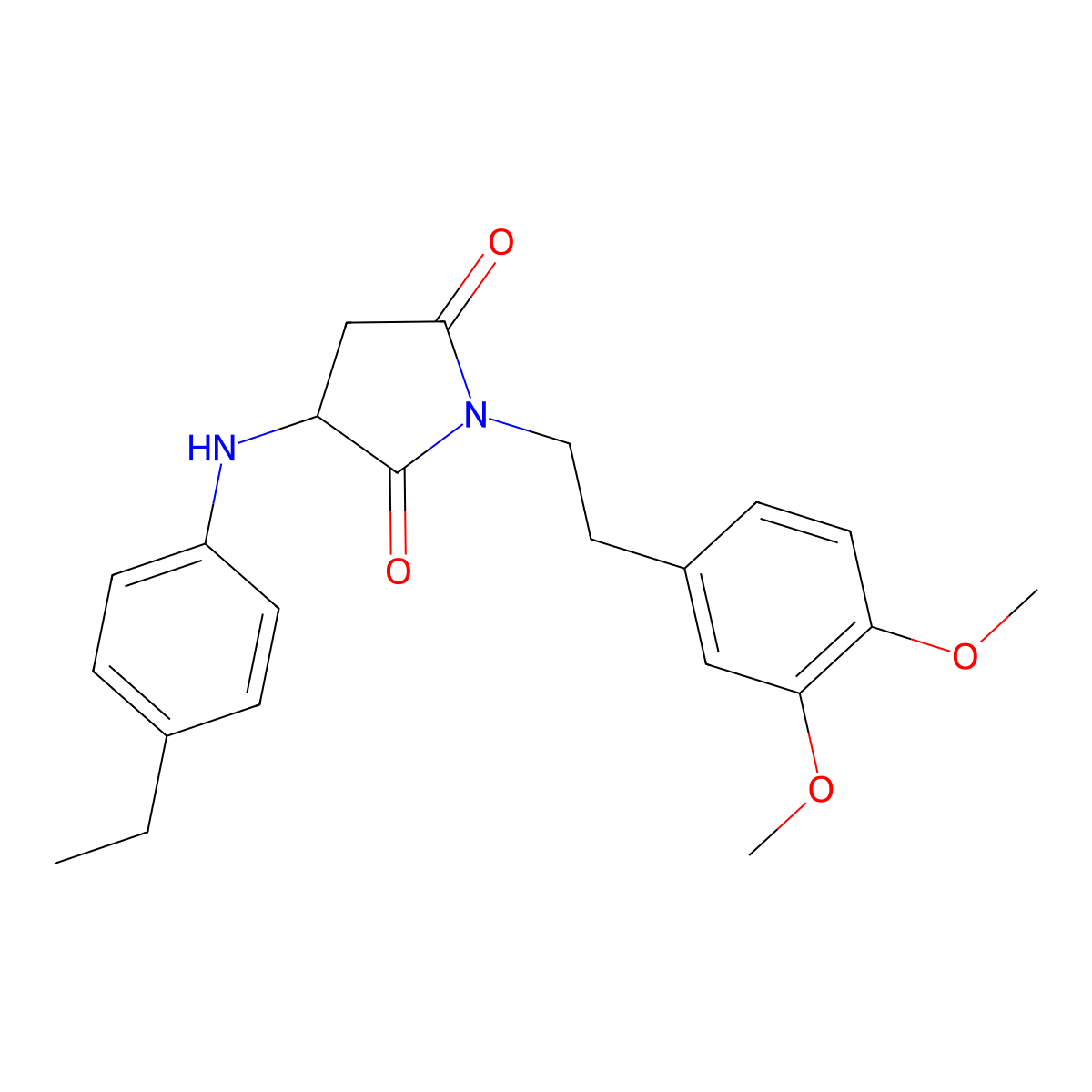 1-(3,4-Dimethoxyphenethyl)-3-((4-ethylphenyl)amino)pyrrolidine-2,5-dione molecular structure, CAS 1008185-96-3