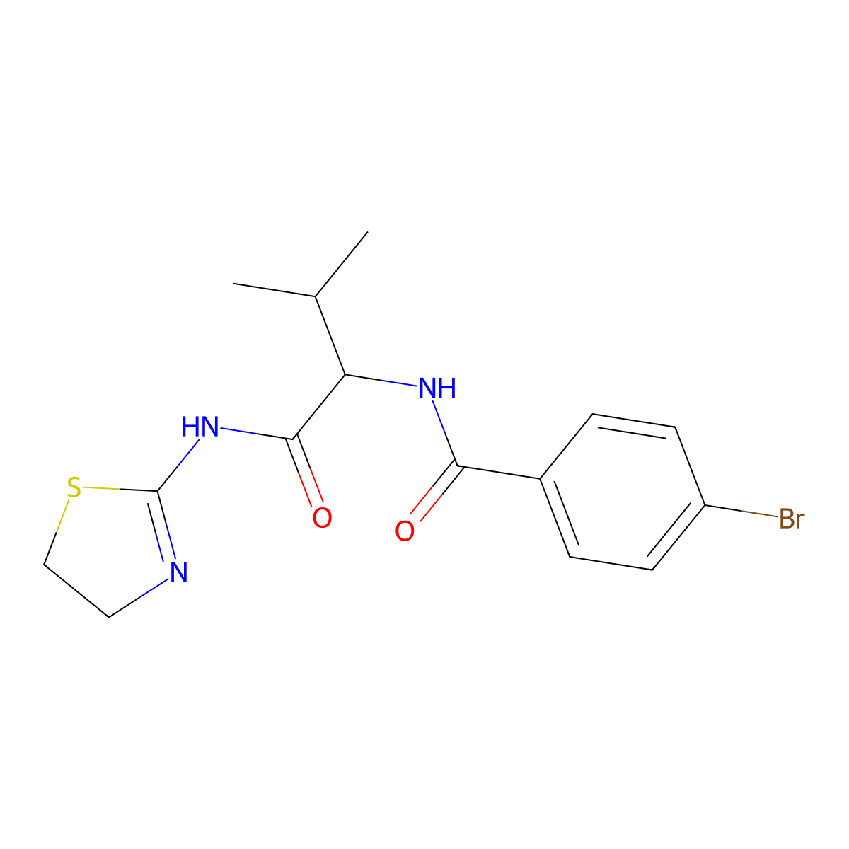 4-Bromo-N-[1-(4,5-dihydro-thiazol-2-ylcarbamoyl)-2-methyl-propyl]-benzamide molecular structure, CAS 1008186-19-3
