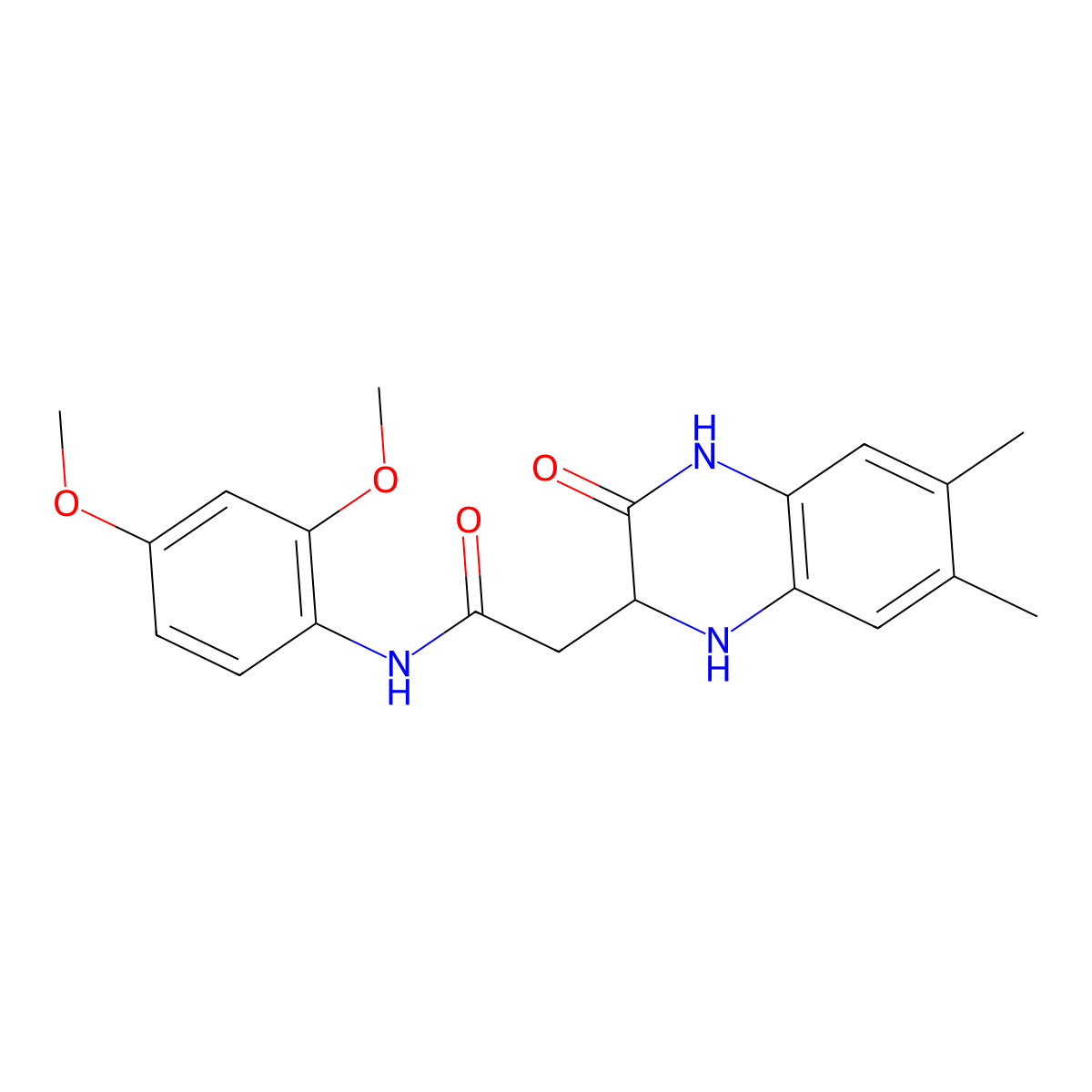 N-(2,4-dimethoxyphenyl)-2-(6,7-dimethyl-3-oxo-1,2,3,4-tetrahydroquinoxalin-2-yl)acetamide molecular structure, CAS 1008186-23-9
