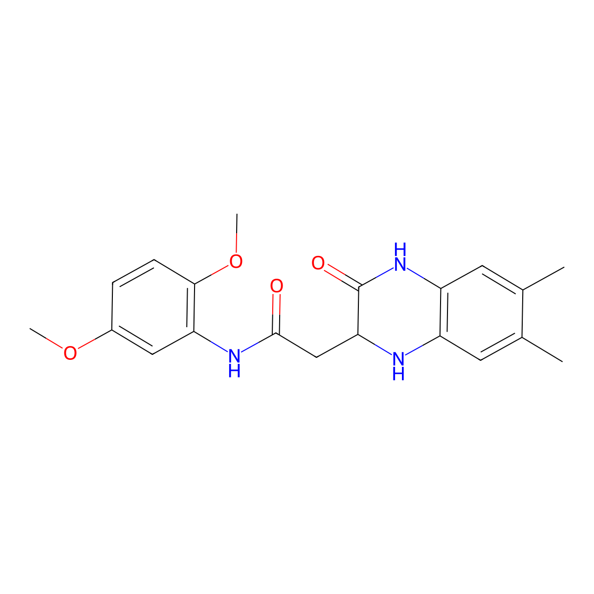 N-(2,5-dimethoxyphenyl)-2-(6,7-dimethyl-3-oxo-1,2,3,4-tetrahydroquinoxalin-2-yl)acetamide molecular structure, CAS 1008186-24-0