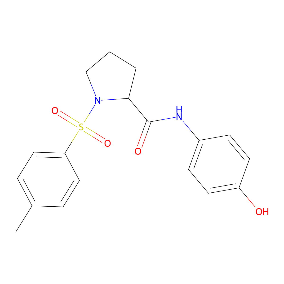 N-(4-hydroxyphenyl)-1-(4-methylphenyl)sulfonylpyrrolidine-2-carboxamide molecular structure, CAS 1008186-34-2