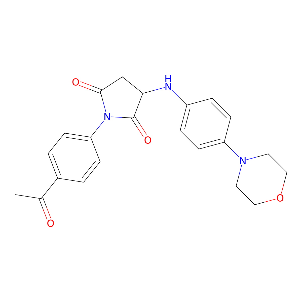 1-(4-Acetylphenyl)-3-((4-morpholinophenyl)amino)pyrrolidine-2,5-dione molecular structure, CAS 1008189-05-6