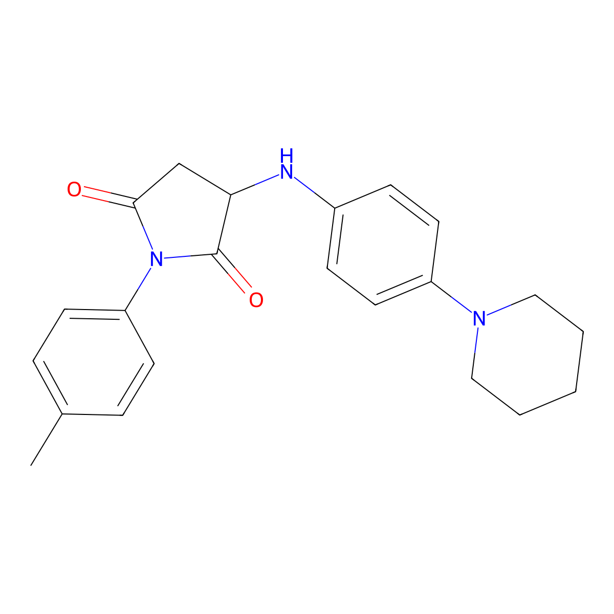3-((4-(Piperidin-1-yl)phenyl)amino)-1-(p-tolyl)pyrrolidine-2,5-dione molecular structure, CAS 1008189-06-7