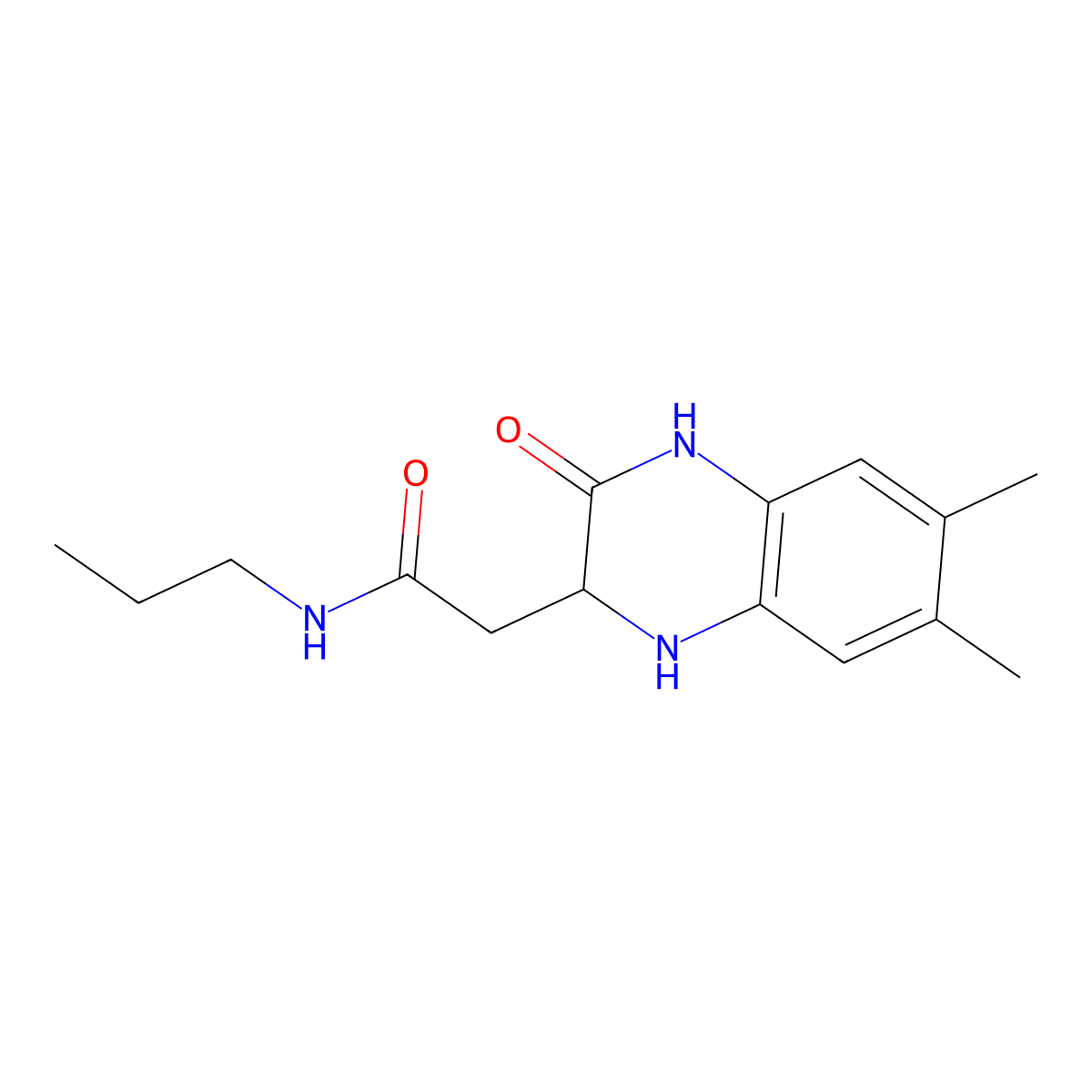 2-(6,7-dimethyl-3-oxo-1,2,3,4-tetrahydroquinoxalin-2-yl)-N-propylacetamide molecular structure, CAS 1008189-15-8