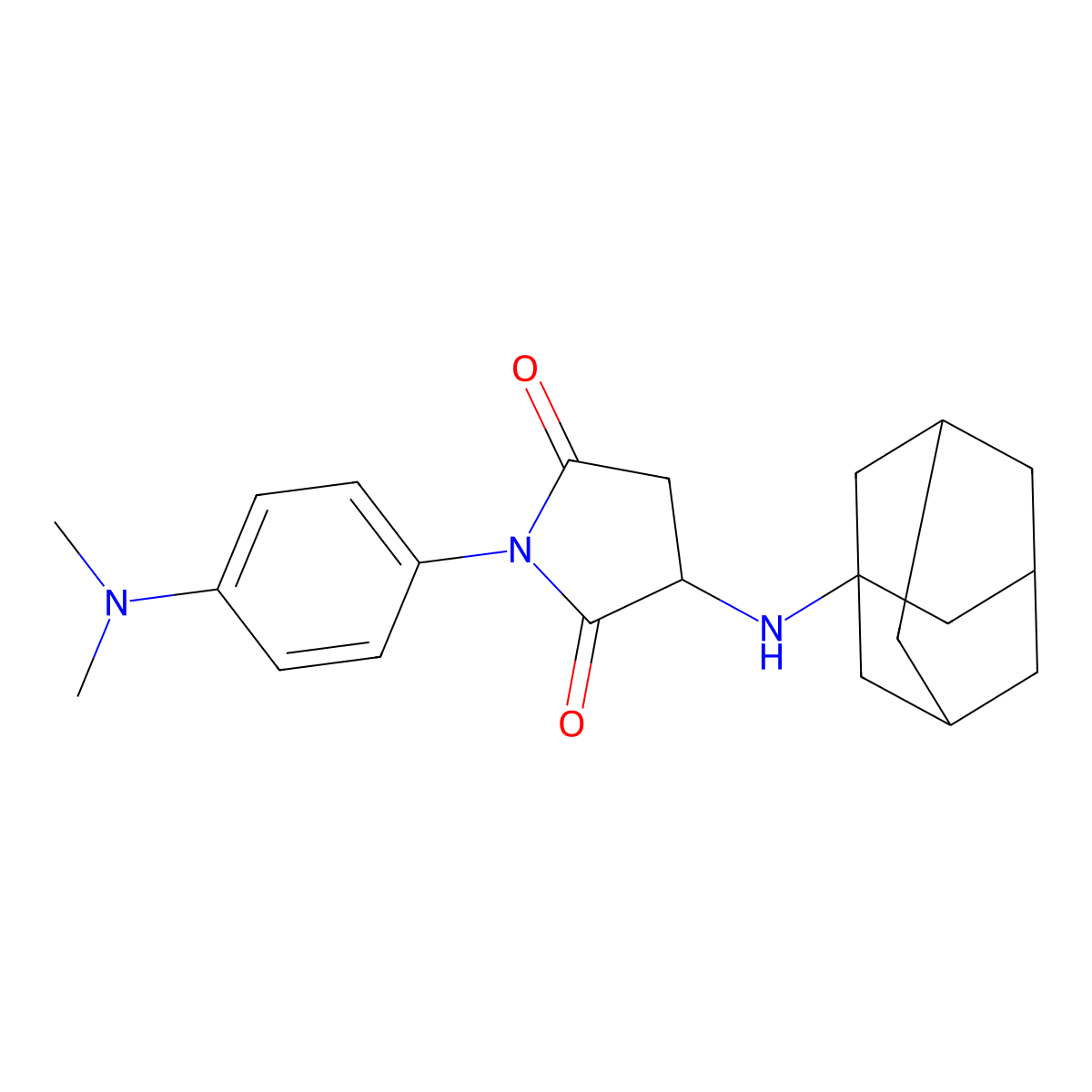 3-(Adamantanylamino)-1-[4-(dimethylamino)phenyl]azolidine-2,5-dione molecular structure, CAS 1008189-16-9