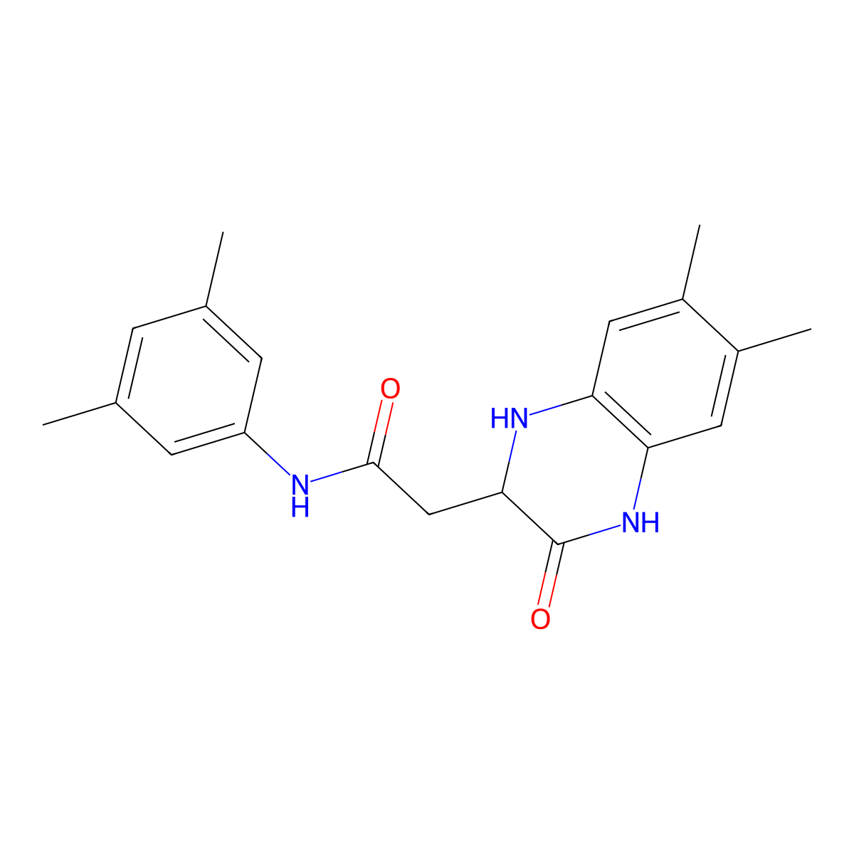 2-(6,7-dimethyl-3-oxo-1,2,3,4-tetrahydroquinoxalin-2-yl)-N-(3,5-dimethylphenyl)acetamide molecular structure, CAS 1008189-18-1