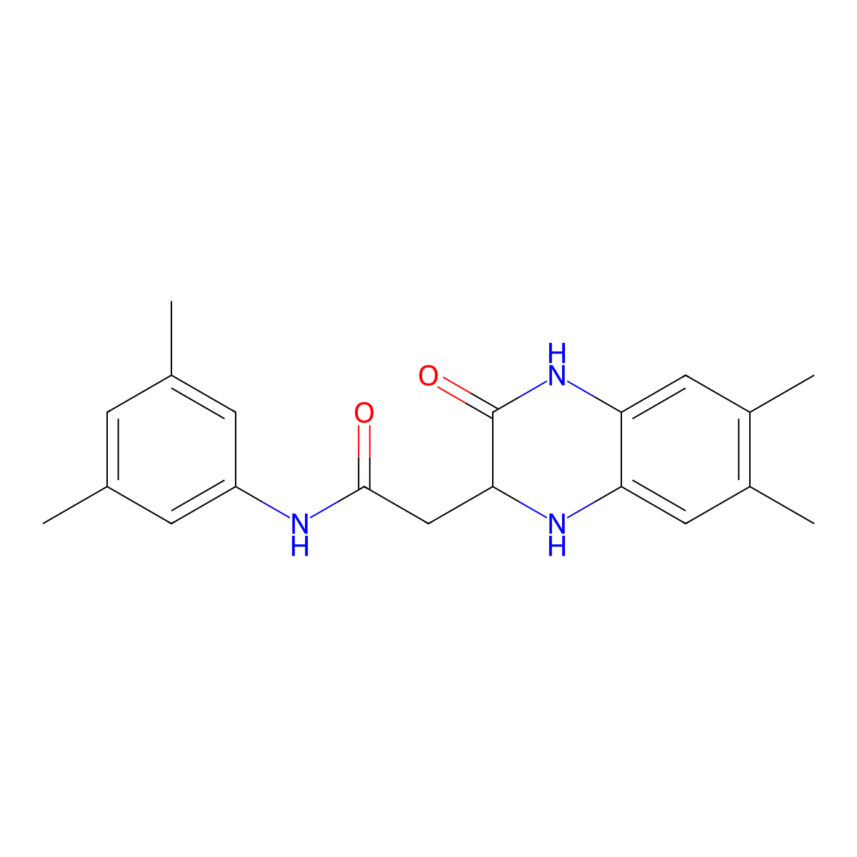 2-(6,7-dimethyl-3-oxo-1,2,3,4-tetrahydroquinoxalin-2-yl)-N-(3,5-dimethylphenyl)acetamide molecular structure, CAS 1008189-18-1