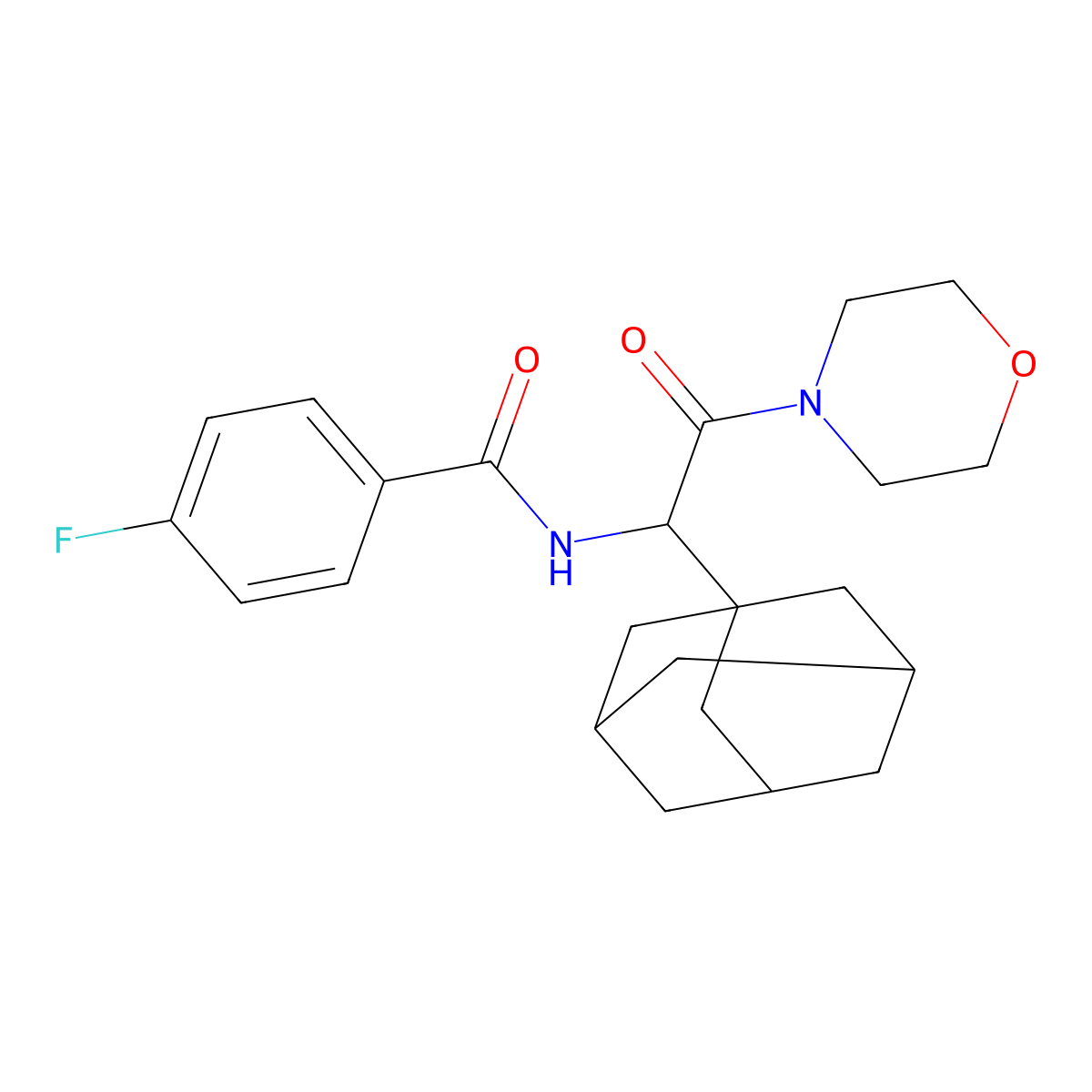 N-[1-(Adamantan-1-YL)-2-(morpholin-4-YL)-2-oxoethyl]-4-fluorobenzamide molecular structure, CAS 1008189-48-7