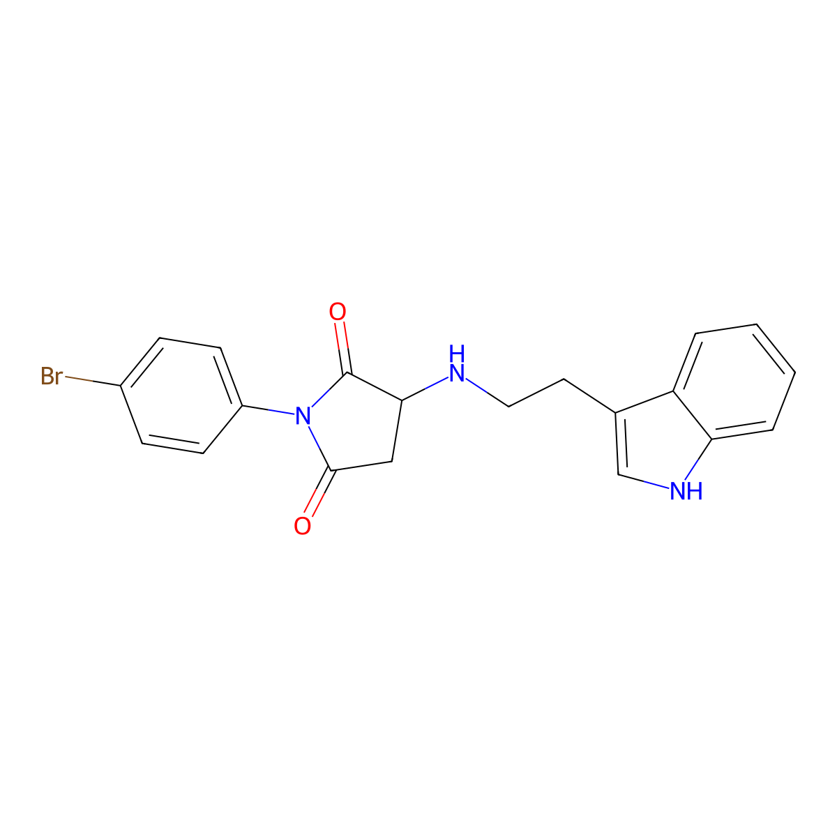 1-(4-bromophenyl)-3-{[2-(1H-indol-3-yl)ethyl]amino}pyrrolidine-2,5-dione molecular structure, CAS 1008194-83-9