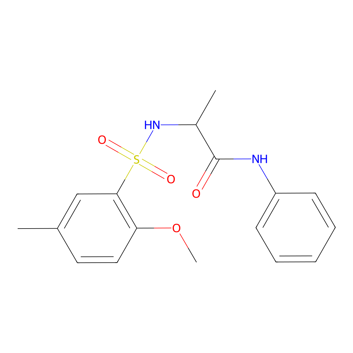 2-[(2-methoxy-5-methylphenyl)sulfonylamino]-N-phenylpropanamide molecular structure, CAS 1008198-30-8
