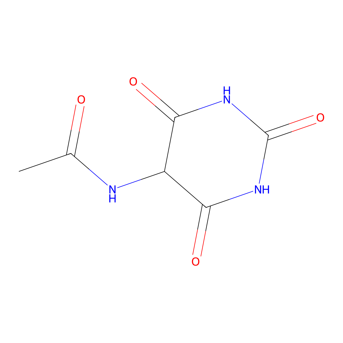 Acetamide, N-(hexahydro-2,4,6-trioxo-5-pyrimidinyl)- molecular structure, CAS 10082-57-2