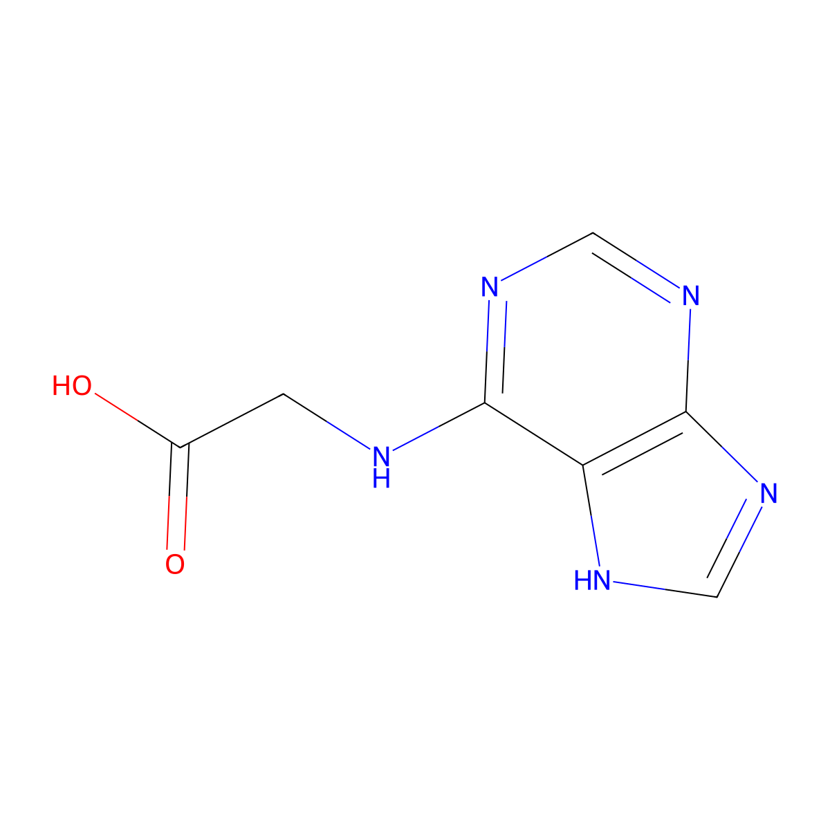 (9H-Purin-6-ylamino)-acetic acid molecular structure, CAS 10082-93-6