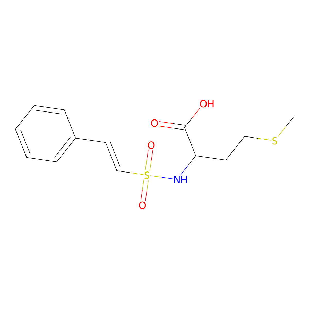 4-(Methylsulfanyl)-2-(2-phenylethenesulfonamido)butanoic acid molecular structure, CAS 1008200-40-5