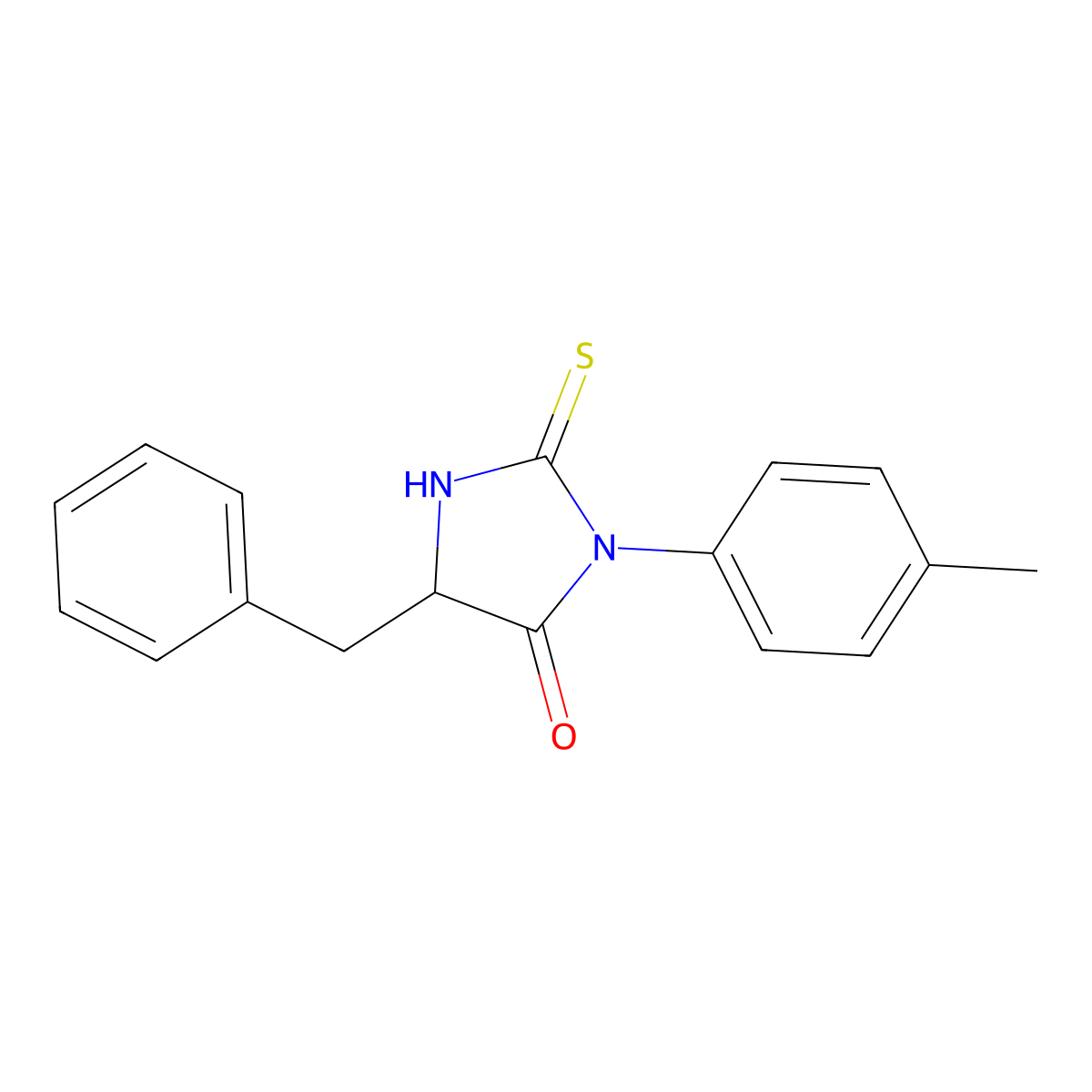 5-Benzyl-3-(4-methylphenyl)-2-sulfanylideneimidazolidin-4-one molecular structure, CAS 1008201-48-6