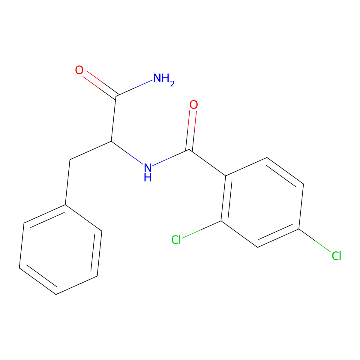 N-(1-amino-1-oxo-3-phenylpropan-2-yl)-2,4-dichlorobenzamide molecular structure, CAS 1008201-53-3
