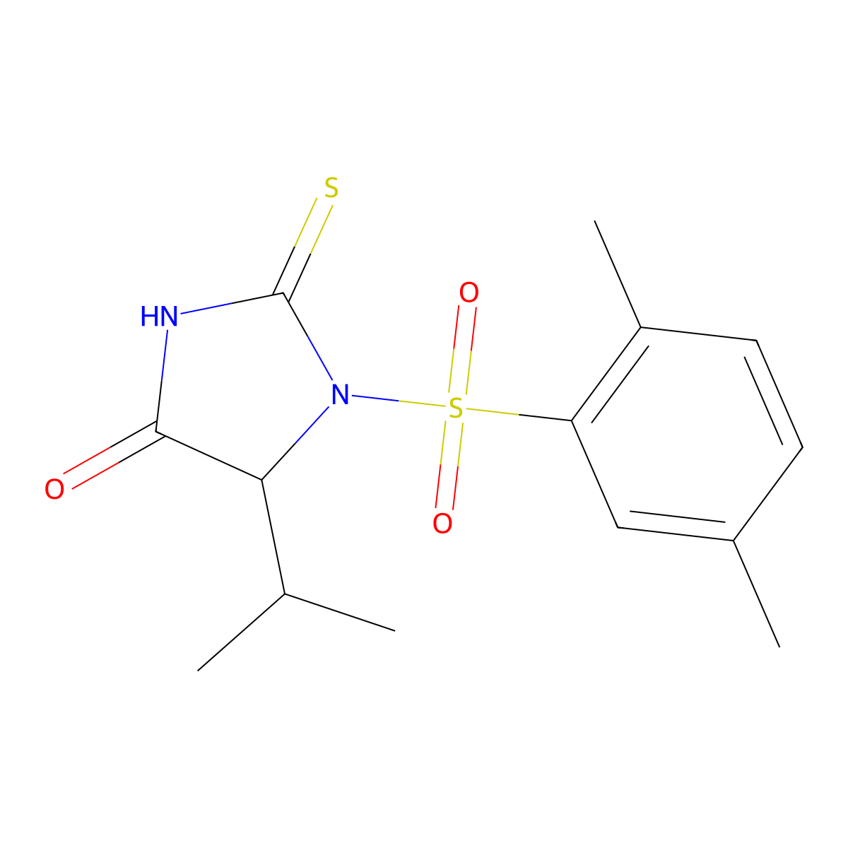 1-((2,5-Dimethylphenyl)sulfonyl)-5-isopropyl-2-thioxoimidazolidin-4-one molecular structure, CAS 1008201-68-0