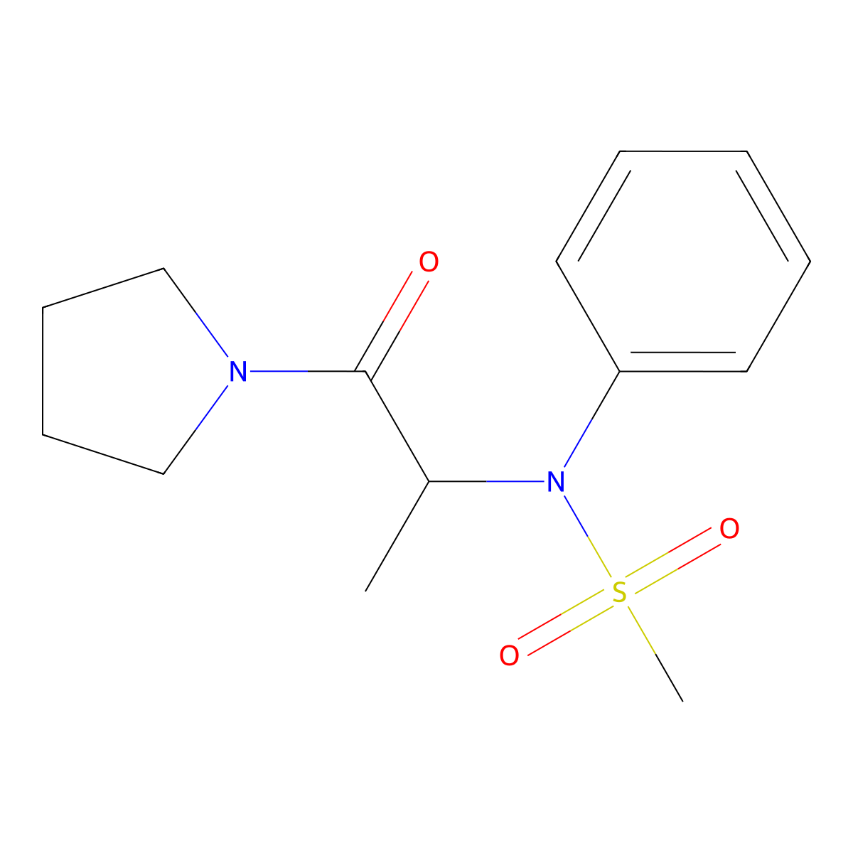 N-(1-oxo-1-pyrrolidin-1-ylpropan-2-yl)-N-phenylmethanesulfonamide molecular structure, CAS 1008201-71-5