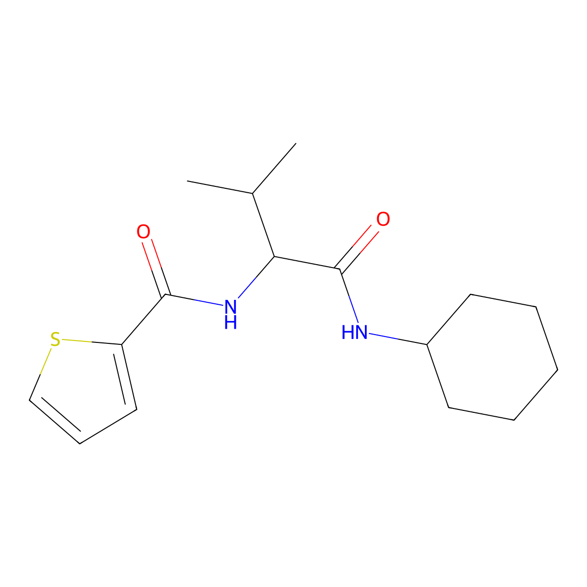 N-cyclohexyl-3-methyl-2-[(thiophen-2-yl)formamido]butanamide molecular structure, CAS 1008201-91-9