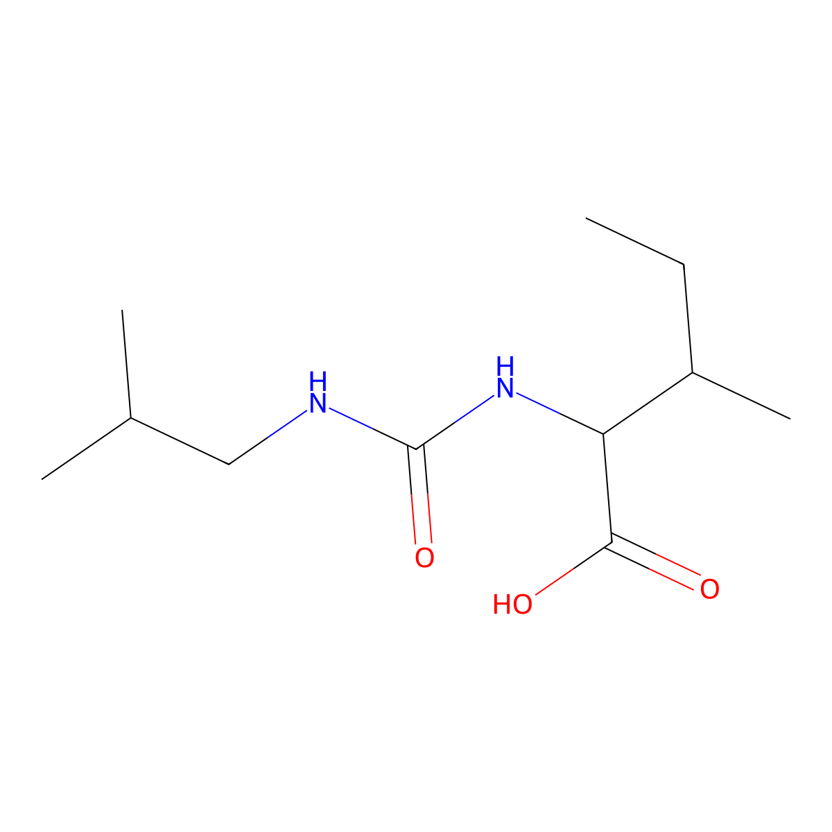 3-methyl-2-(2-methylpropylcarbamoylamino)pentanoic Acid molecular structure, CAS 1008202-20-7