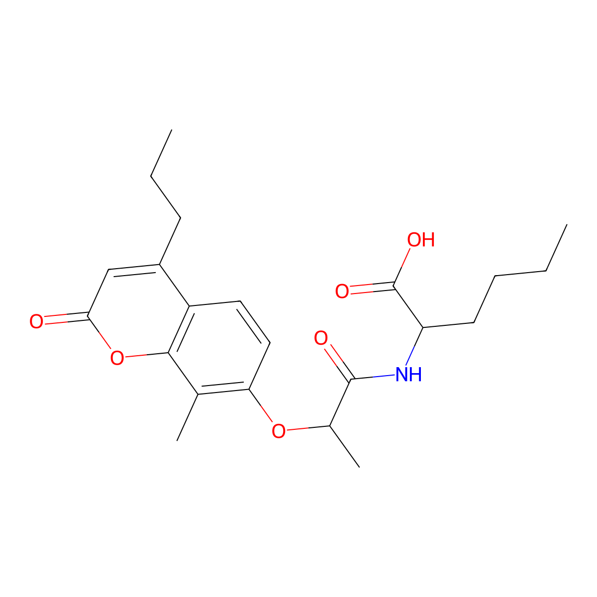 N-{2-[(8-methyl-2-oxo-4-propyl-2H-chromen-7-yl)oxy]propanoyl}norleucine molecular structure, CAS 1008202-80-9
