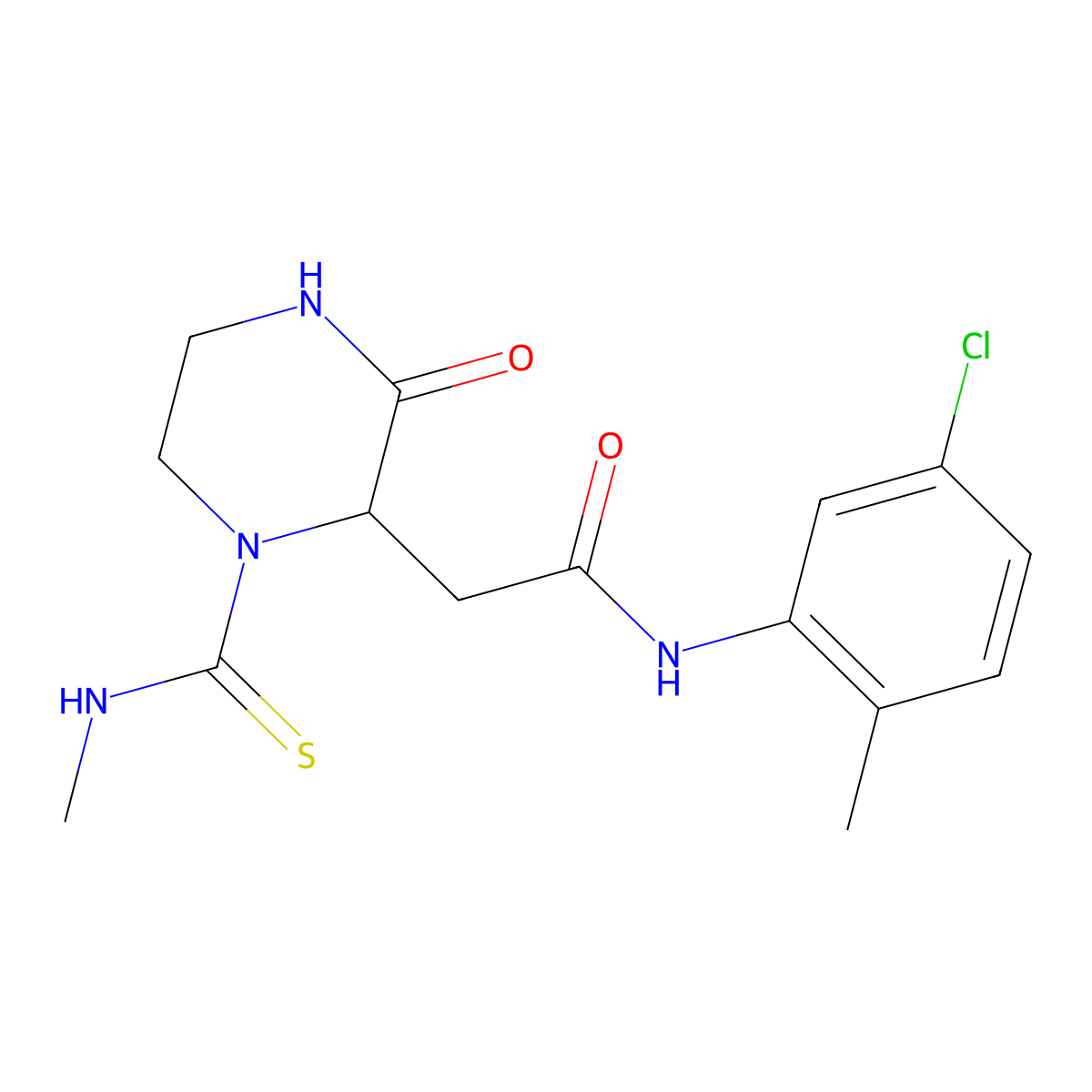 N-(5-chloro-2-methylphenyl)-2-[1-(methylcarbamothioyl)-3-oxopiperazin-2-yl]acetamide molecular structure, CAS 1008202-86-5