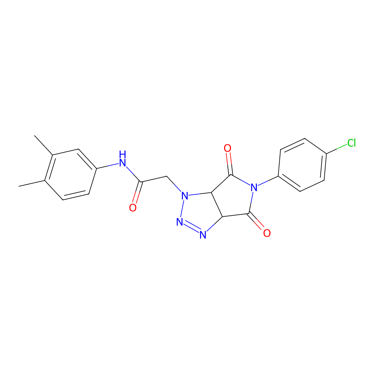 2-[5-(4-chlorophenyl)-4,6-dioxo-4,5,6,6a-tetrahydropyrrolo[3,4-d][1,2,3]triazol-1(3aH)-yl]-N-(3,4-dimethylphenyl)acetamide molecular structure, CAS 1008205-33-1