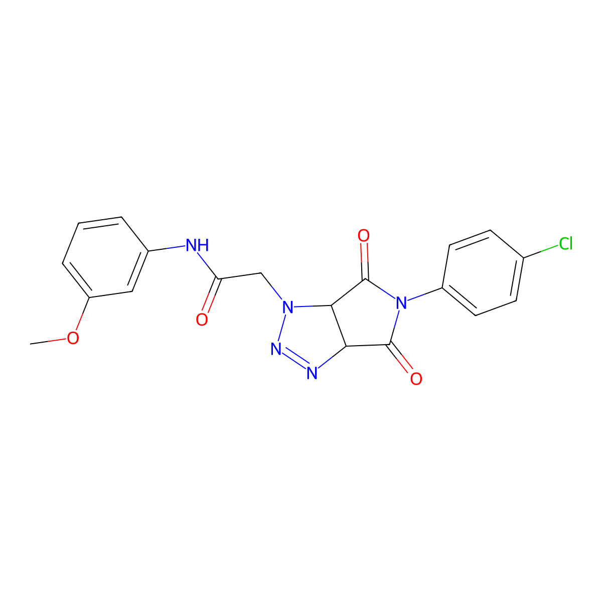 2-[5-(4-chlorophenyl)-4,6-dioxo-4,5,6,6a-tetrahydropyrrolo[3,4-d][1,2,3]triazol-1(3aH)-yl]-N-(3-methoxyphenyl)acetamide molecular structure, CAS 1008205-34-2