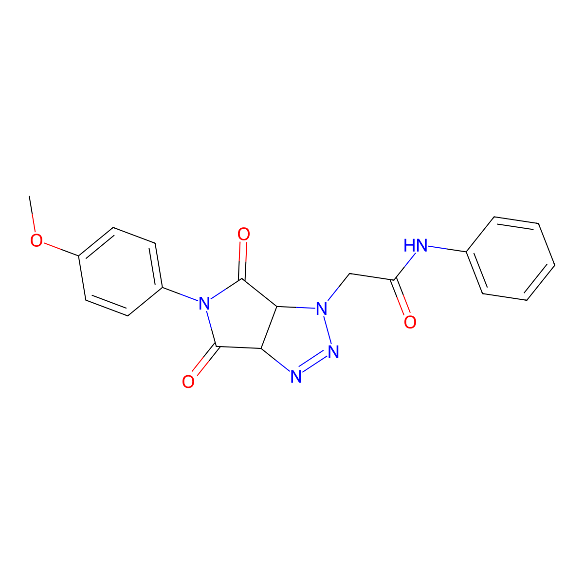 2-(5-(4-methoxyphenyl)-4,6-dioxo-4,5,6,6a-tetrahydropyrrolo[3,4-d][1,2,3]triazol-1(3aH)-yl)-N-phenylacetamide molecular structure, CAS 1008205-35-3